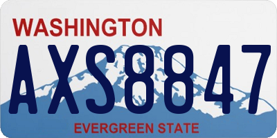 WA license plate AXS8847
