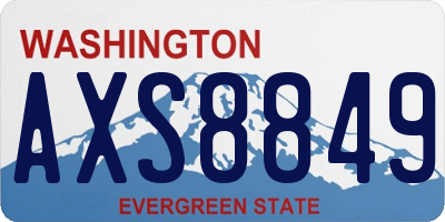 WA license plate AXS8849