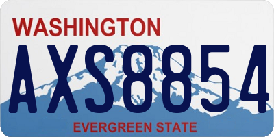 WA license plate AXS8854
