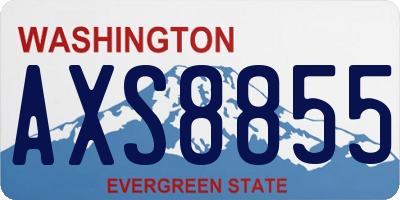 WA license plate AXS8855