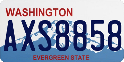 WA license plate AXS8858
