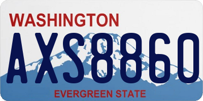 WA license plate AXS8860