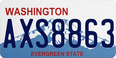 WA license plate AXS8863