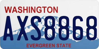 WA license plate AXS8868