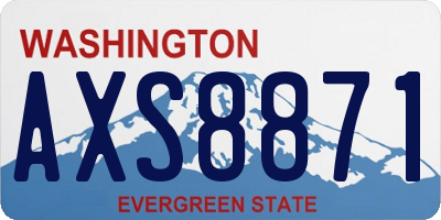 WA license plate AXS8871