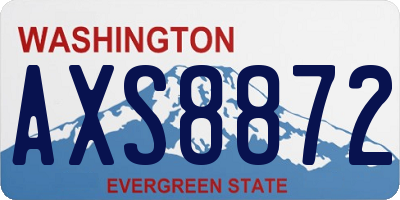 WA license plate AXS8872
