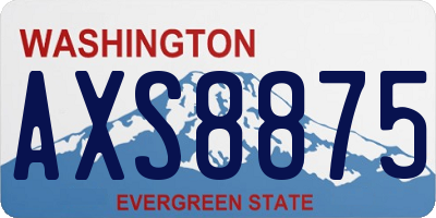 WA license plate AXS8875