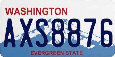 WA license plate AXS8876