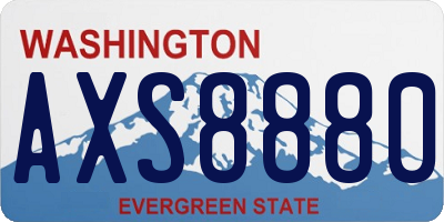 WA license plate AXS8880