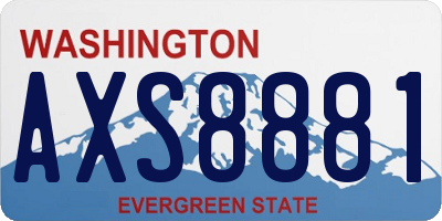 WA license plate AXS8881