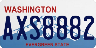 WA license plate AXS8882