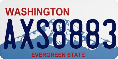 WA license plate AXS8883