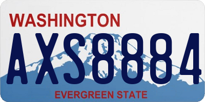 WA license plate AXS8884