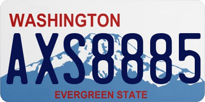 WA license plate AXS8885