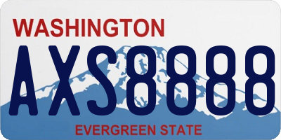 WA license plate AXS8888