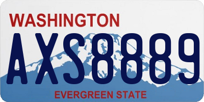 WA license plate AXS8889