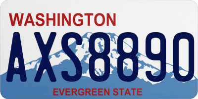 WA license plate AXS8890