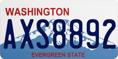 WA license plate AXS8892