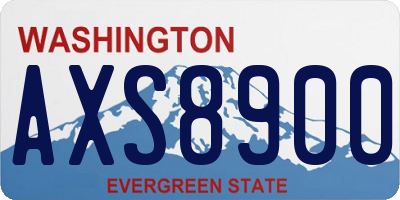 WA license plate AXS8900