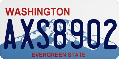 WA license plate AXS8902