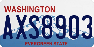 WA license plate AXS8903