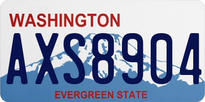 WA license plate AXS8904