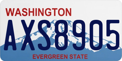 WA license plate AXS8905