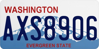 WA license plate AXS8906