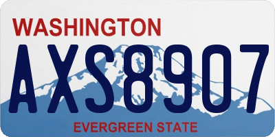 WA license plate AXS8907