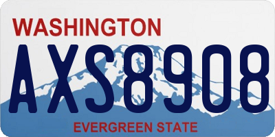 WA license plate AXS8908