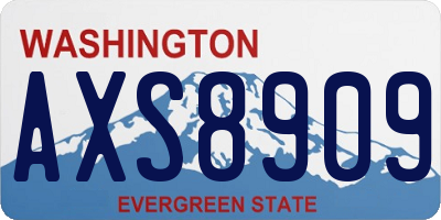 WA license plate AXS8909