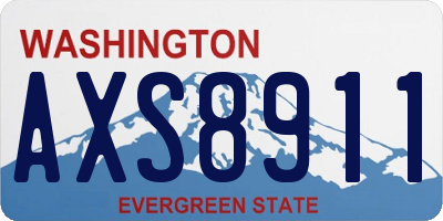 WA license plate AXS8911