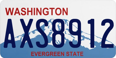 WA license plate AXS8912