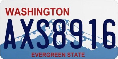 WA license plate AXS8916