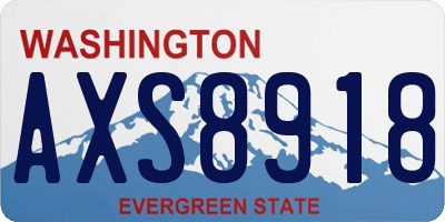 WA license plate AXS8918