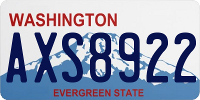 WA license plate AXS8922