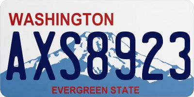 WA license plate AXS8923