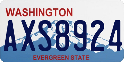 WA license plate AXS8924