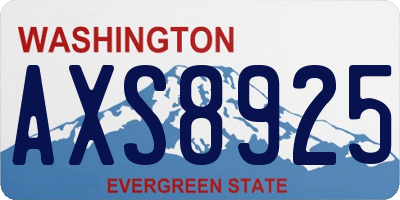 WA license plate AXS8925