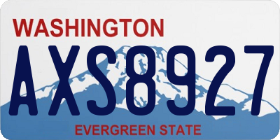 WA license plate AXS8927