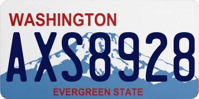 WA license plate AXS8928