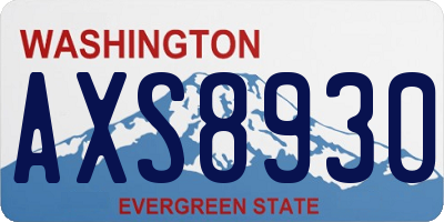 WA license plate AXS8930