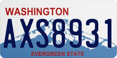 WA license plate AXS8931