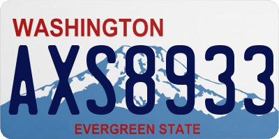 WA license plate AXS8933