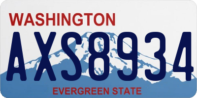 WA license plate AXS8934