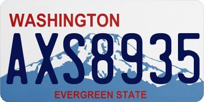 WA license plate AXS8935