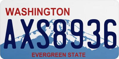 WA license plate AXS8936