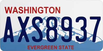 WA license plate AXS8937