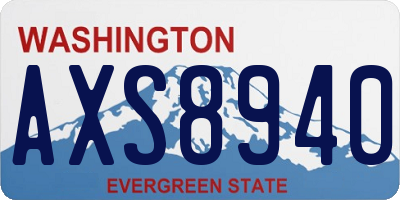 WA license plate AXS8940