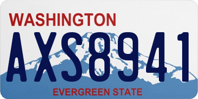 WA license plate AXS8941